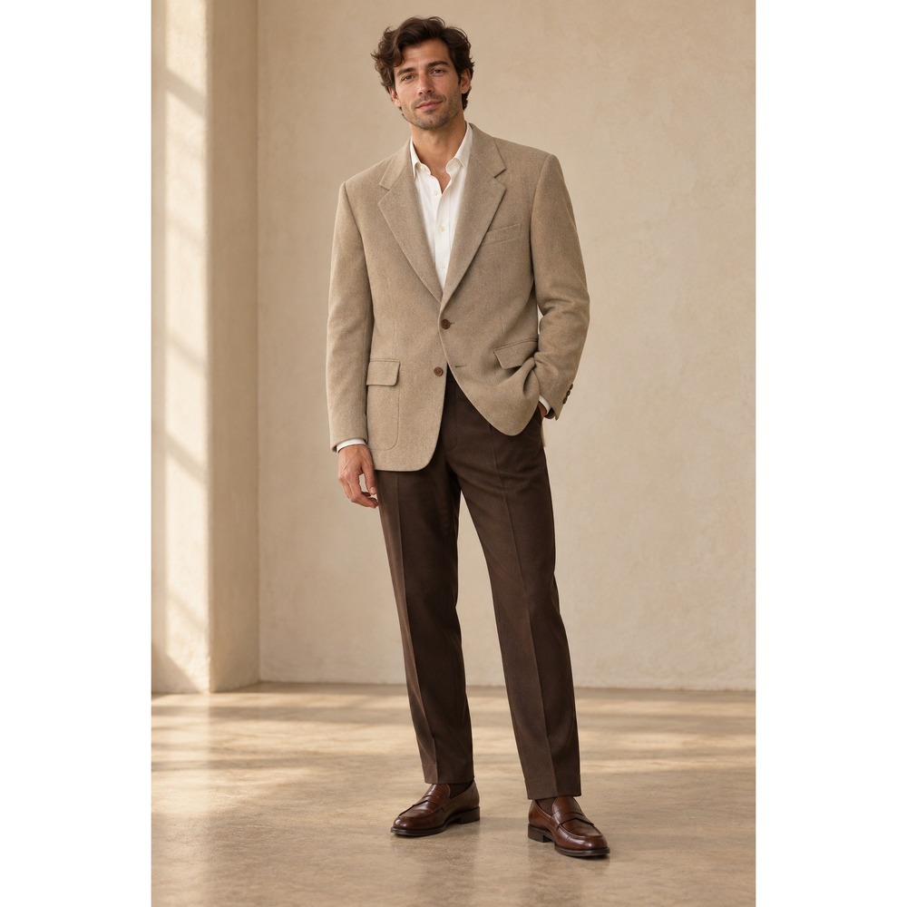 Vintage Levis Action Suit Blazer Mens 42R Tan Beige Sta-Prest Sport Coat
